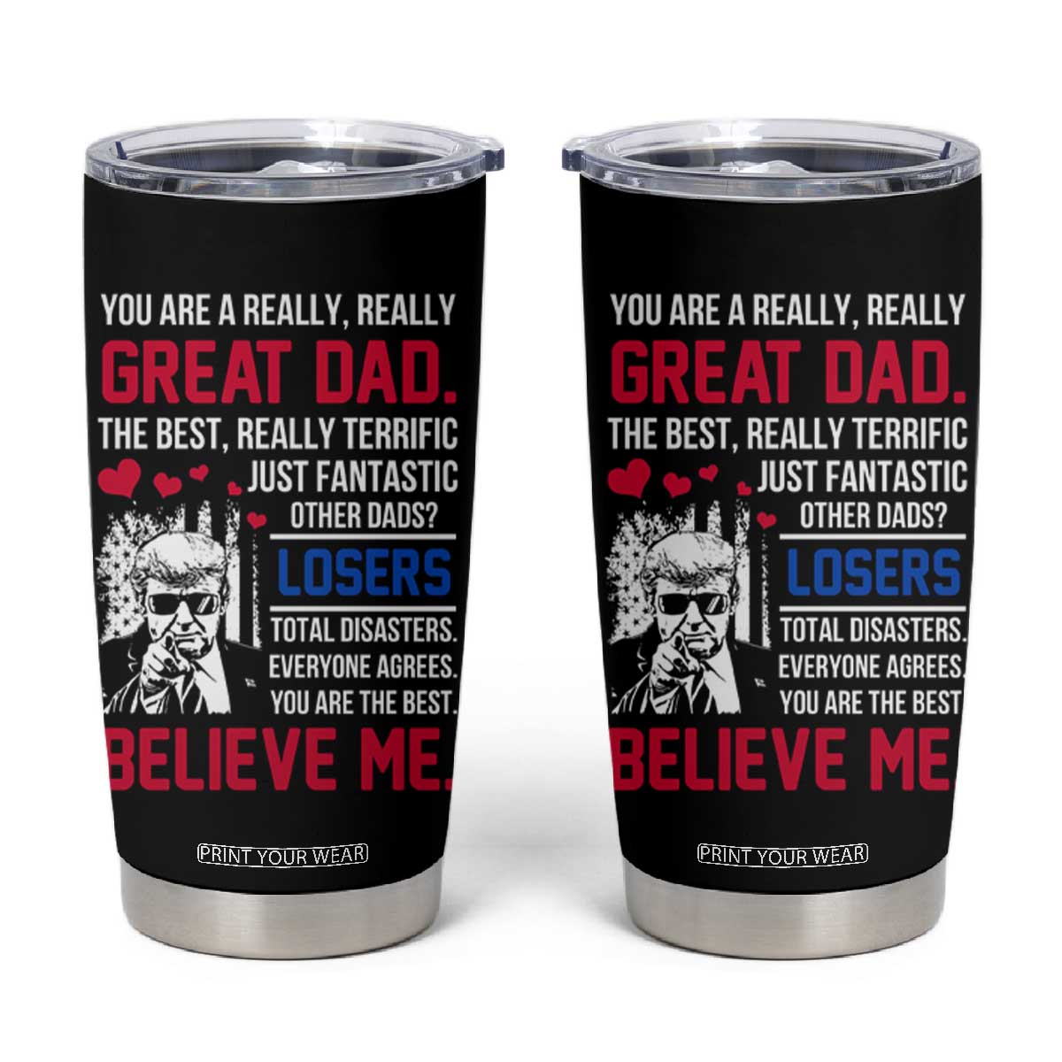 Christmas Gifts for Dad Tumbler Cup for Christmas Fathers Day TB10 Black Print Your Wear