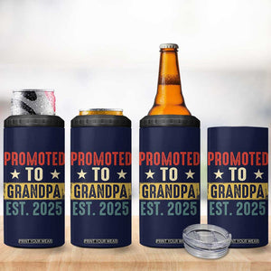 New Granddad 4 in 1 Can Cooler Tumbler Promoted To Grandpa Est.2025 Vintage TB10 Print Your Wear