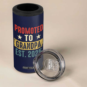 New Granddad 4 in 1 Can Cooler Tumbler Promoted To Grandpa Est.2025 Vintage TB10 Print Your Wear