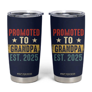 New Granddad Tumbler Cup Promoted To Grandpa Est.2025 Vintage TB10 Navy Print Your Wear