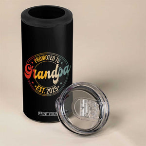 Promoted To Grandpa 4 in 1 Can Cooler Tumbler Est.2025 Vintage Baby Announcement Gifts For Grandparents TB10 Print Your Wear