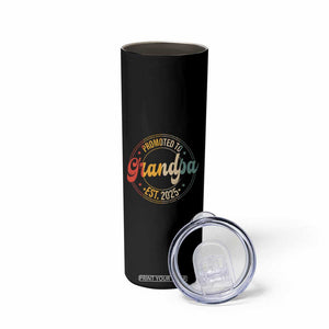 Promoted To Grandpa Skinny Tumbler Est.2025 Vintage Baby Announcement Gifts For Grandparents TB10 Print Your Wear