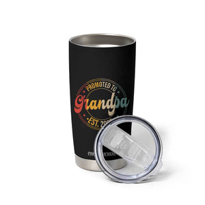 Promoted To Grandpa Tumbler Cup Est.2025 Vintage Baby Announcement Gifts For Grandparents TB10 Print Your Wear