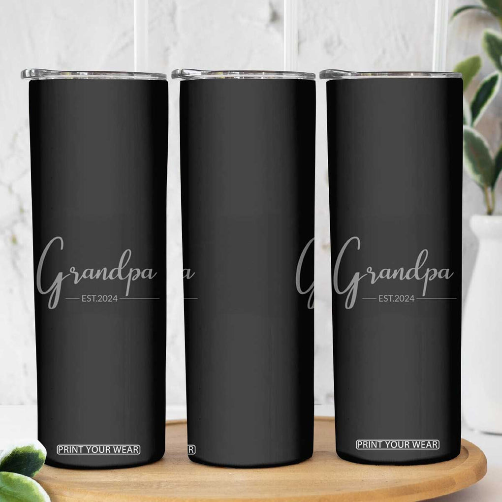 Promoted To Grandpa Skinny Tumbler Granddad Est.2024 Pregnancy Announcement Gifts for New Grandparents TB10 Print Your Wear