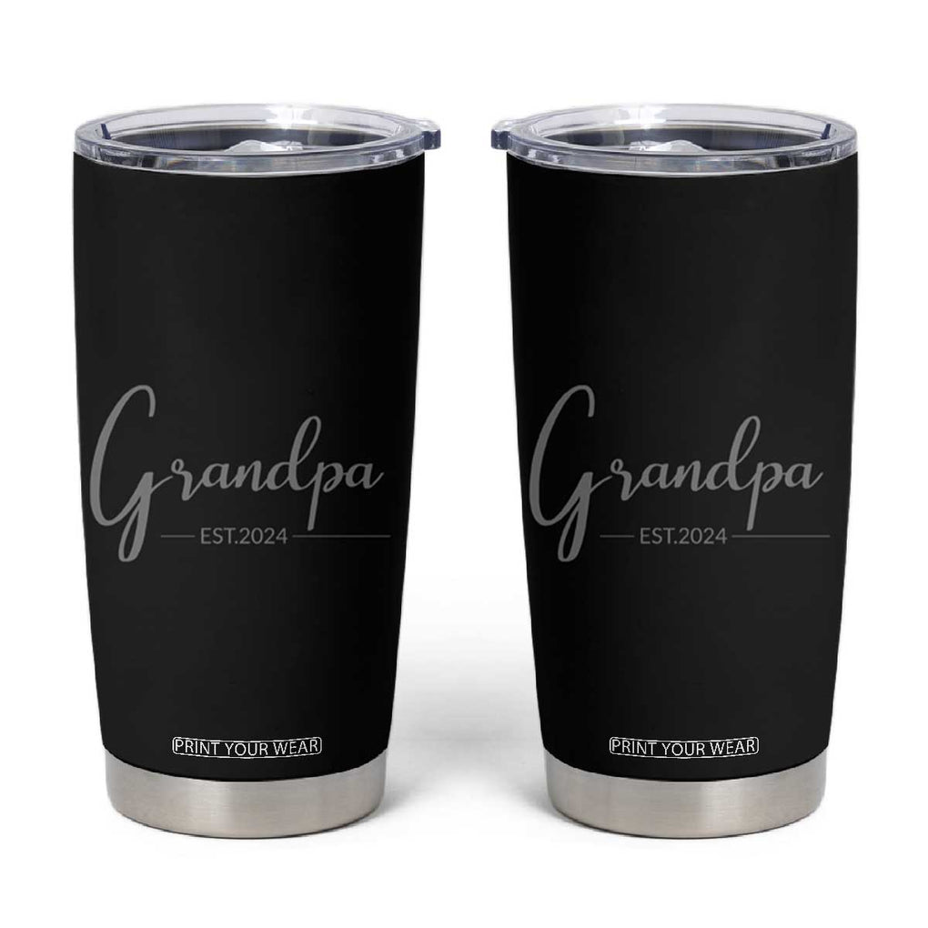 Promoted To Grandpa Tumbler Cup Granddad Est.2024 Pregnancy Announcement Gifts for New Grandparents TB10 Black Print Your Wear