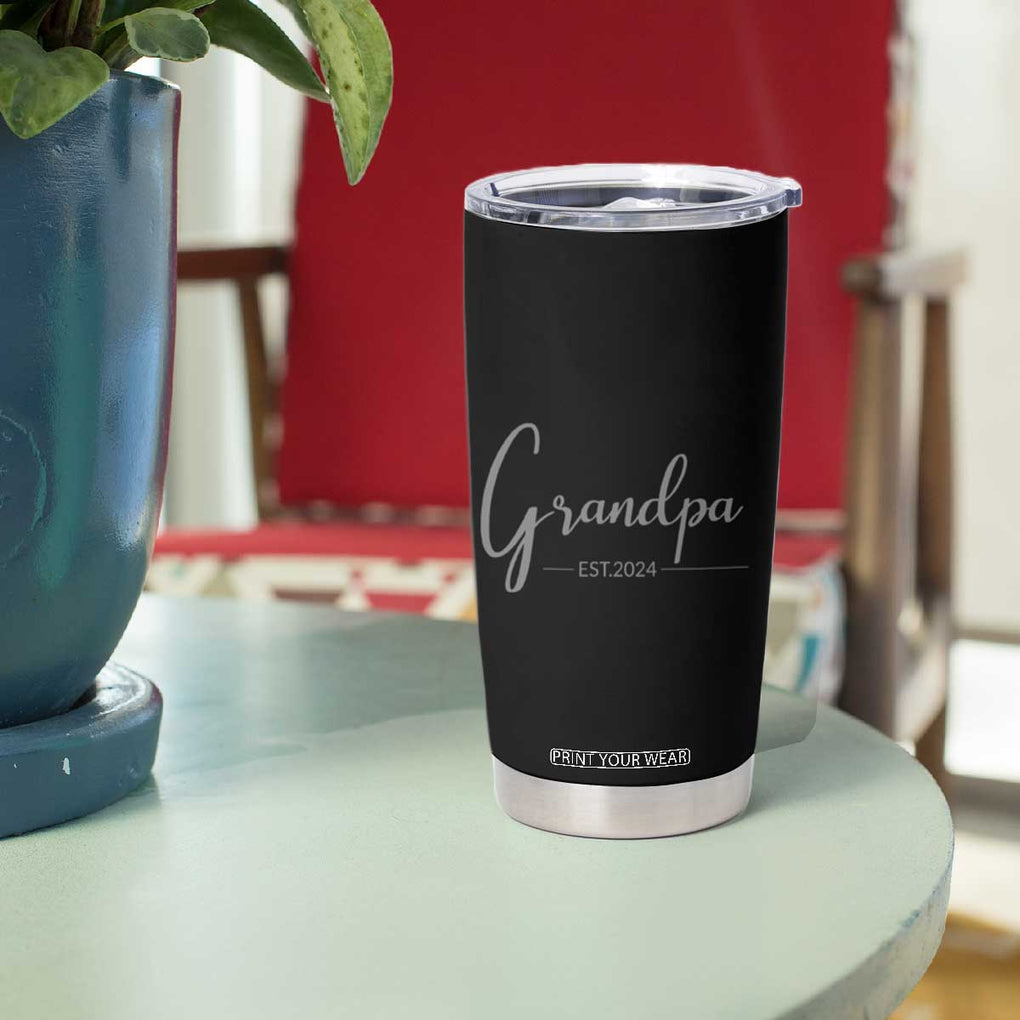 Promoted To Grandpa Tumbler Cup Granddad Est.2024 Pregnancy Announcement Gifts for New Grandparents TB10 Print Your Wear