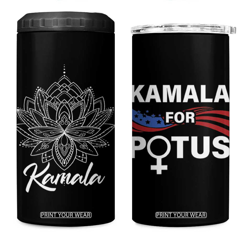 Harris Madam President 4 in 1 Can Cooler Tumbler Kamala For Potus TB10 One Size: 16 oz Black Print Your Wear