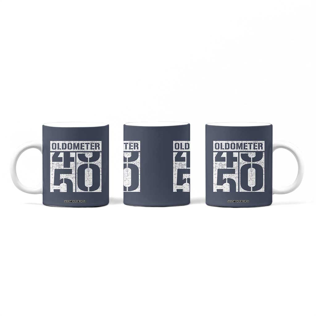 Funny 50th Birthday Coffee Mug Oldometer Odometer 1976 50 Year Old Birthday Old Joke TB10 Print Your Wear