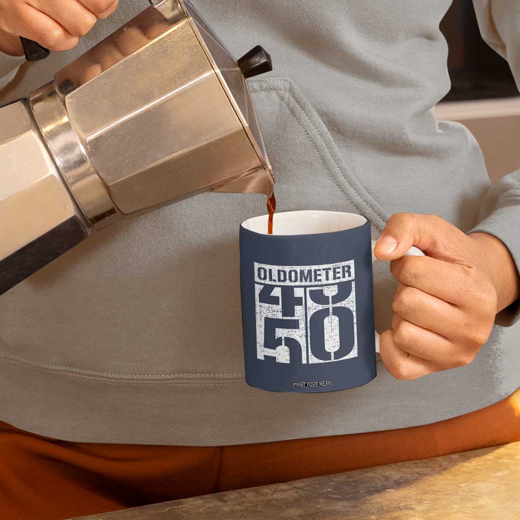 Funny 50th Birthday Coffee Mug Oldometer Odometer 1976 50 Year Old Birthday Old Joke TB10 Print Your Wear