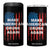 Funny Beer Alcohol Drunk 4 in 1 Can Cooler Tumbler Make America Drunk Again American Flag USA 4th July TB10 One Size: 16 oz Black Print Your Wear