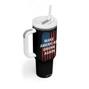 Funny Beer Alcohol Drunk Tumbler With Handle Make America Drunk Again American Flag USA 4th July TB10 Print Your Wear