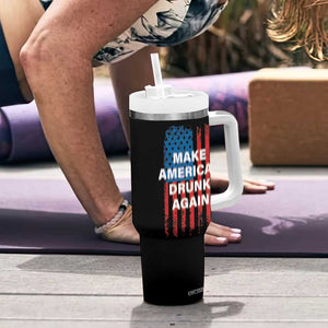 Funny Beer Alcohol Drunk Tumbler With Handle Make America Drunk Again American Flag USA 4th July TB10 Print Your Wear