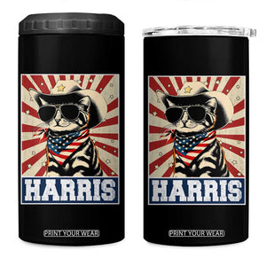 Kamala Madam President 4 in 1 Can Cooler Tumbler Harris Funny Cat Lady TB10 One Size: 16 oz Black Print Your Wear