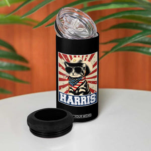 Kamala Madam President 4 in 1 Can Cooler Tumbler Harris Funny Cat Lady TB10 Print Your Wear