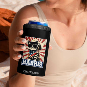 Kamala Madam President 4 in 1 Can Cooler Tumbler Harris Funny Cat Lady TB10 Print Your Wear