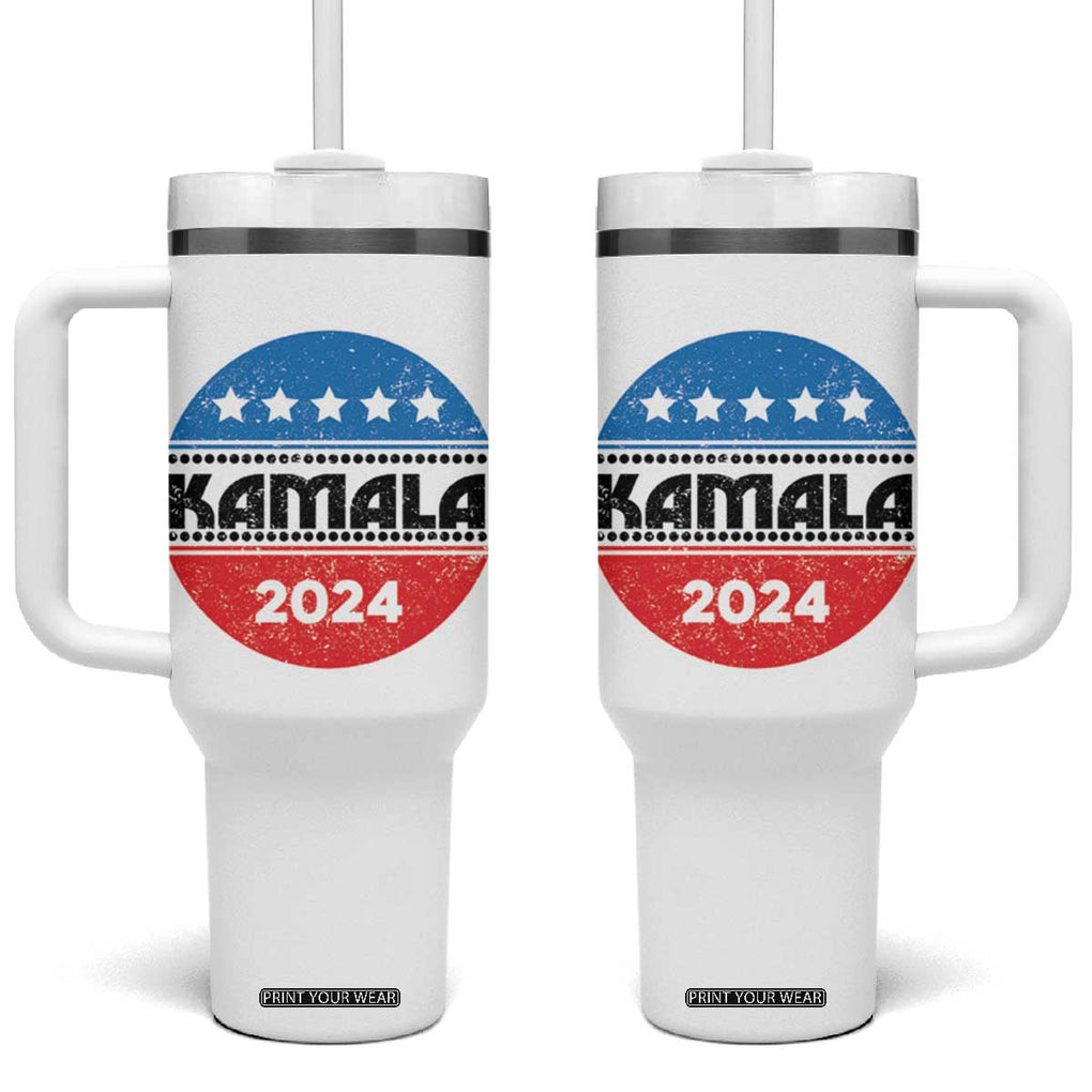 Harris Madam President Tumbler With Handle Kamala 2024 TB10 One Size: 40 oz White Print Your Wear