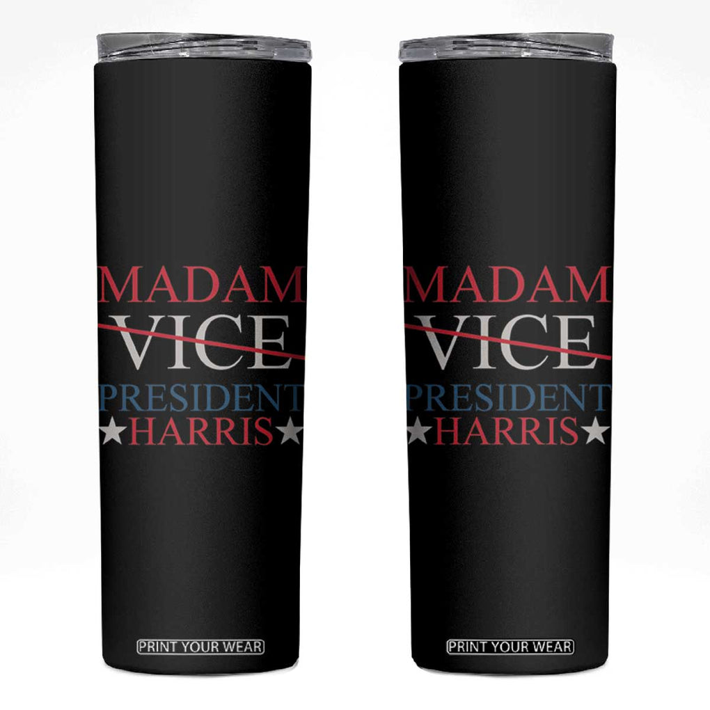 Harris 2024 Skinny Tumbler Madam President Fans Of Kamala TB10 Black Print Your Wear