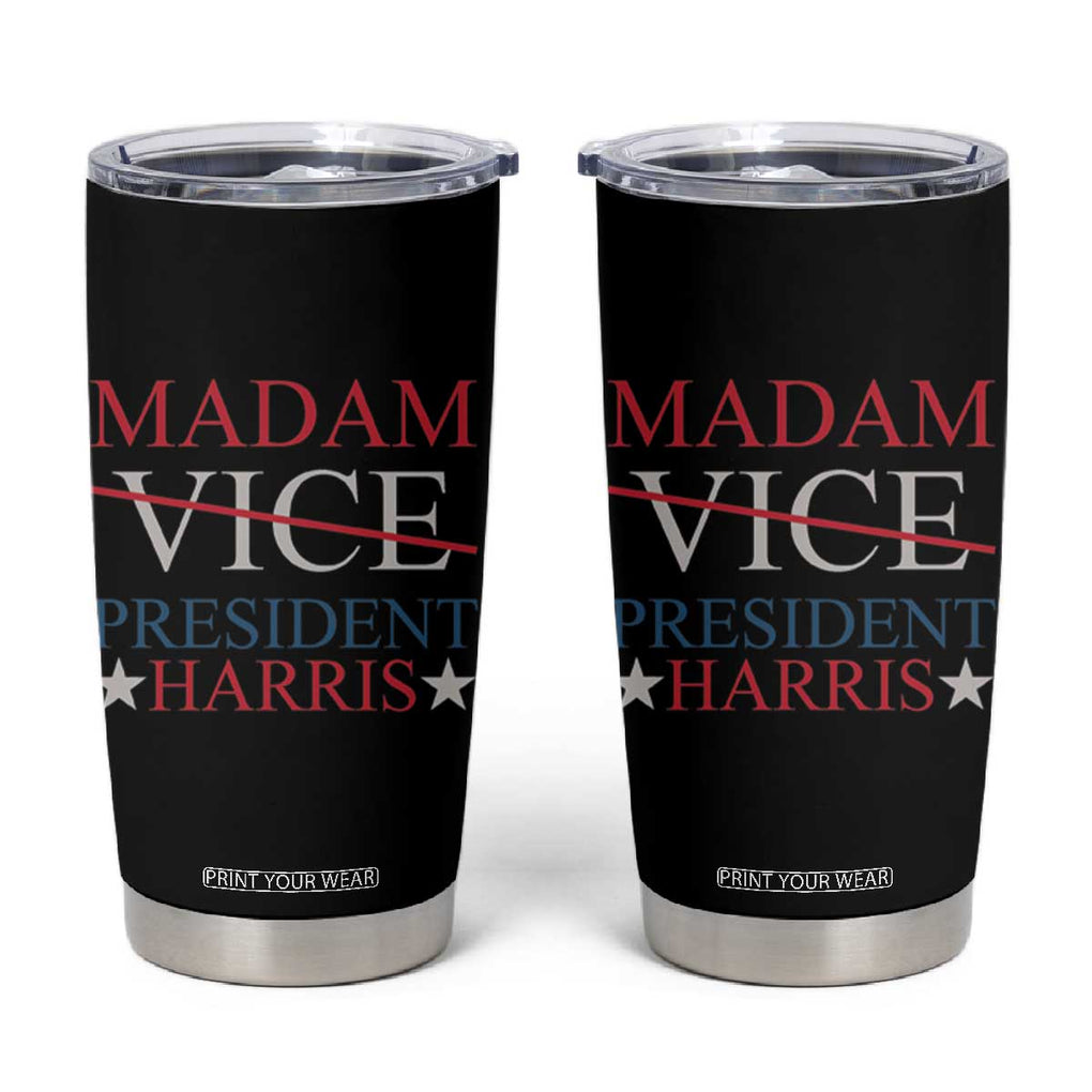 Harris 2024 Tumbler Cup Madam President Fans Of Kamala TB10 Black Print Your Wear