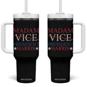 Harris 2024 Tumbler With Handle Madam President Fans Of Kamala TB10 One Size: 40 oz Black Print Your Wear