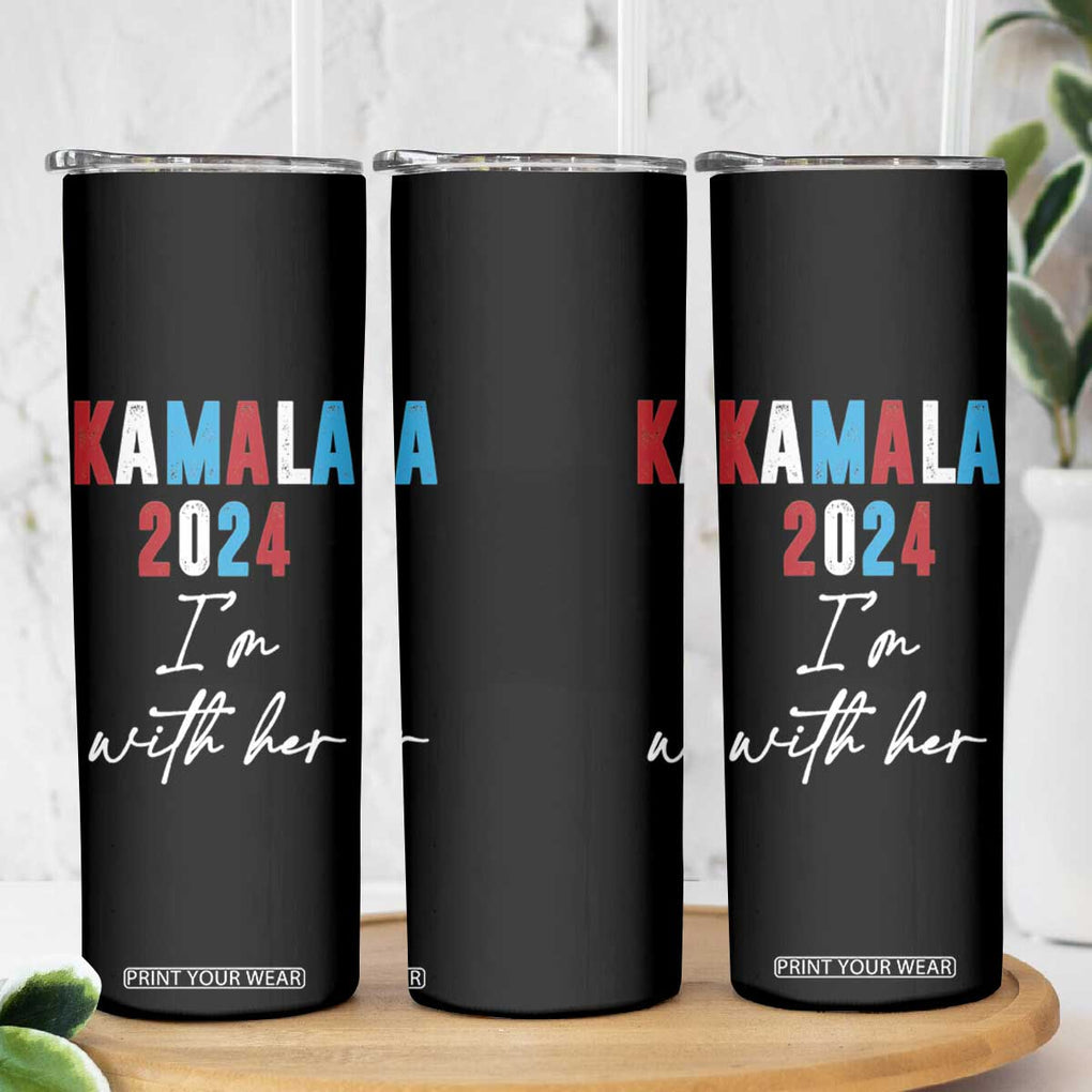 Kamala 2024 I'm With Her Skinny Tumbler Vote Madam Harris For President TB10 Print Your Wear