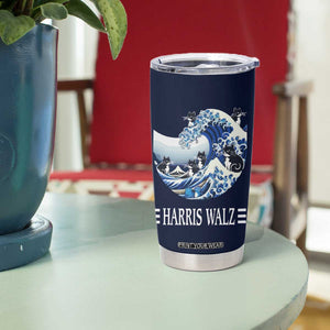 Harris Walz 2024 Election Tumbler Cup Vote Blue Wave Funny Cats For Kamala TB10 Print Your Wear