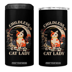 Childless Cat Lady for Kamala Harris 2024 Election 4 in 1 Can Cooler Tumbler Madam President Kawaii Anime Japanese TB10 One Size: 16 oz Black Print Your Wear