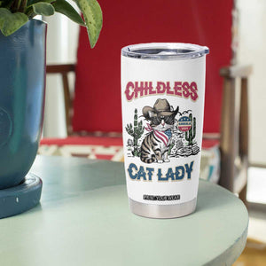 Harris 2024 Election Voting Tumbler Cup Cowboy Cat Childless Cat Lady For Kamala TB10 Print Your Wear