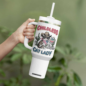 Harris 2024 Election Voting Tumbler With Handle Cowboy Cat Childless Cat Lady For Kamala TB10 Print Your Wear