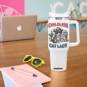 Harris 2024 Election Voting Tumbler With Handle Cowboy Cat Childless Cat Lady For Kamala TB10 Print Your Wear