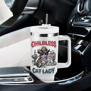 Harris 2024 Election Voting Tumbler With Handle Cowboy Cat Childless Cat Lady For Kamala TB10 Print Your Wear