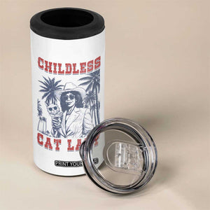 Harris 2024 Election 4 in 1 Can Cooler Tumbler Childless Cat Lady, Ladies for Kamala Madam President TB10 Print Your Wear