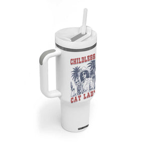 Harris 2024 Election Tumbler With Handle Childless Cat Lady, Ladies for Kamala Madam President TB10 Print Your Wear