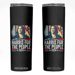 Kamala Harris For The People 2024 Election Skinny Tumbler American Flag First woman Madam President TB10 Black Print Your Wear