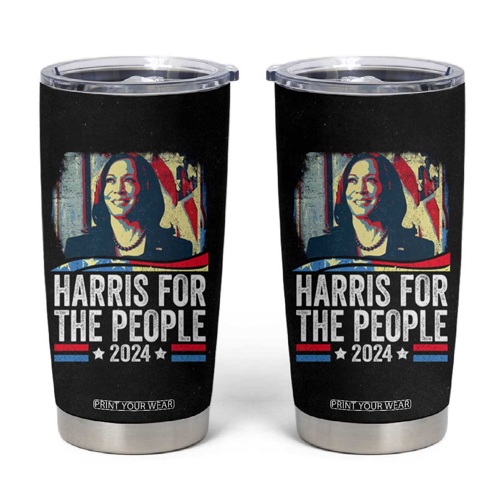 Kamala Harris For The People 2024 Election Tumbler Cup American Flag First woman Madam President TB10 Black Print Your Wear