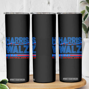 Kamala Harris 2024 Flag Skinny Tumbler Madam President Freedom For All American USA America 2024 Election TB10 Print Your Wear