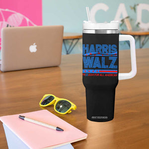 Kamala Harris 2024 Flag Tumbler With Handle Madam President Freedom For All American USA America 2024 Election TB10 Print Your Wear