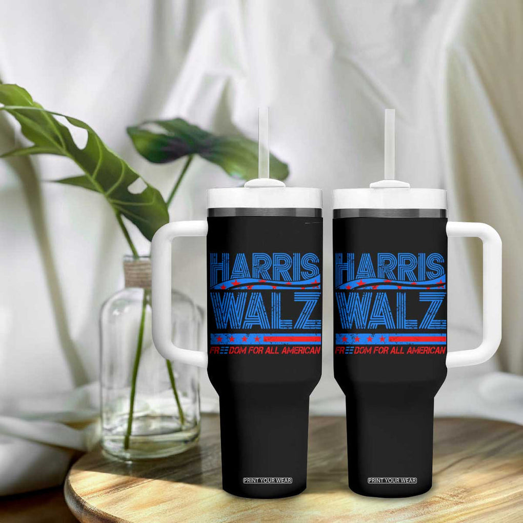 Kamala Harris 2024 Flag Tumbler With Handle Madam President Freedom For All American USA America 2024 Election TB10 Print Your Wear