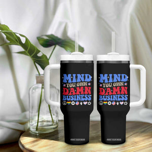 Kamala Harris Tim Walz 2024 Election Tumbler With Handle Harris Walz Mind Your Own Damn Business TB10 Print Your Wear