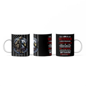 Proud Veteran Coffee Mug DD-214 Armed Forces Military Alumni American Flag TB10 Print Your Wear