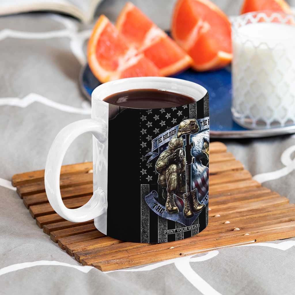 Proud Veteran Coffee Mug DD-214 Armed Forces Military Alumni American Flag TB10 Print Your Wear