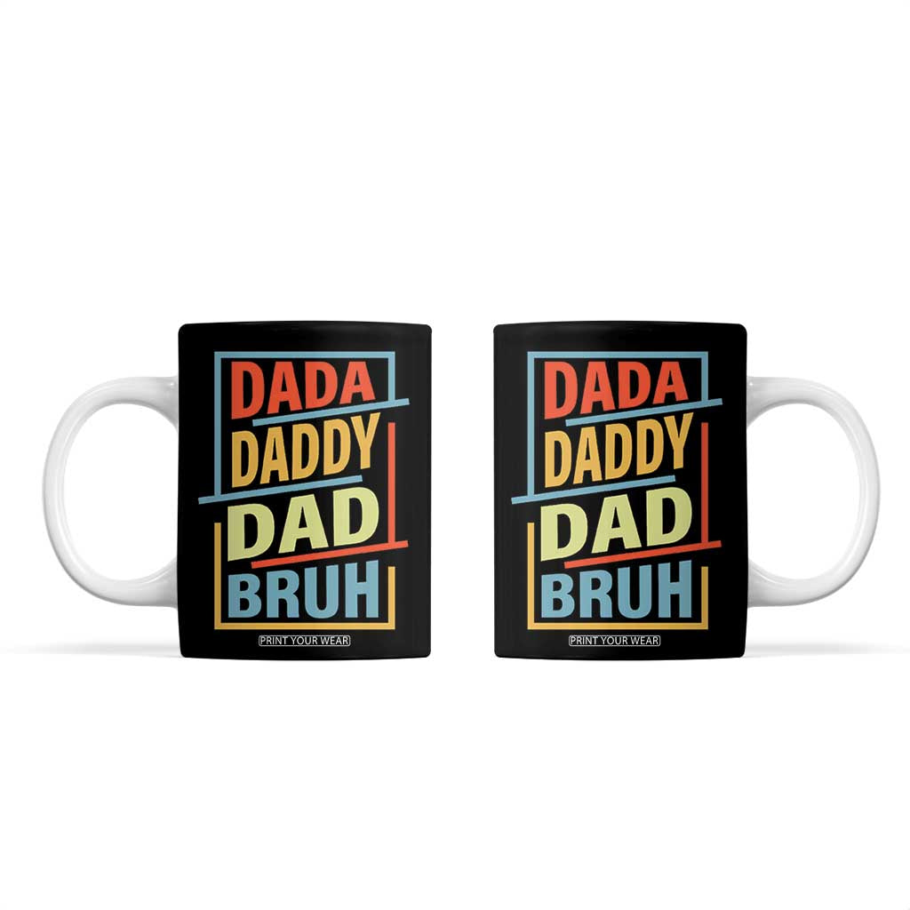 Dad Gifts From Kids Coffee Mug Retro Dada Daddy Dad Bruh Funny Husband Fathers Day TB10 Black Print Your Wear