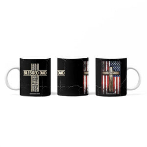 Christian Dad Coffee Mug Blessed Dad Cross Fathers Day TB10 Print Your Wear