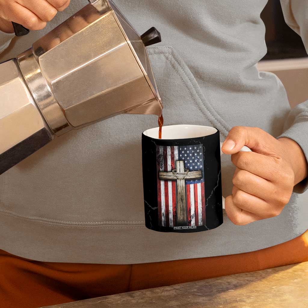 Christian Dad Coffee Mug Blessed Dad Cross Fathers Day TB10 Print Your Wear