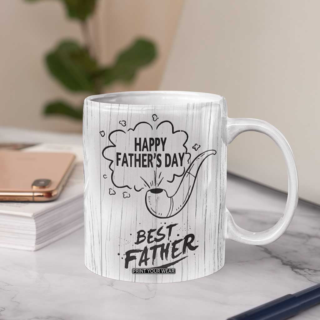 Fathers Day Gift For Dad Coffee Mug Vintage Pipe Smoking Dad TB10 Print Your Wear