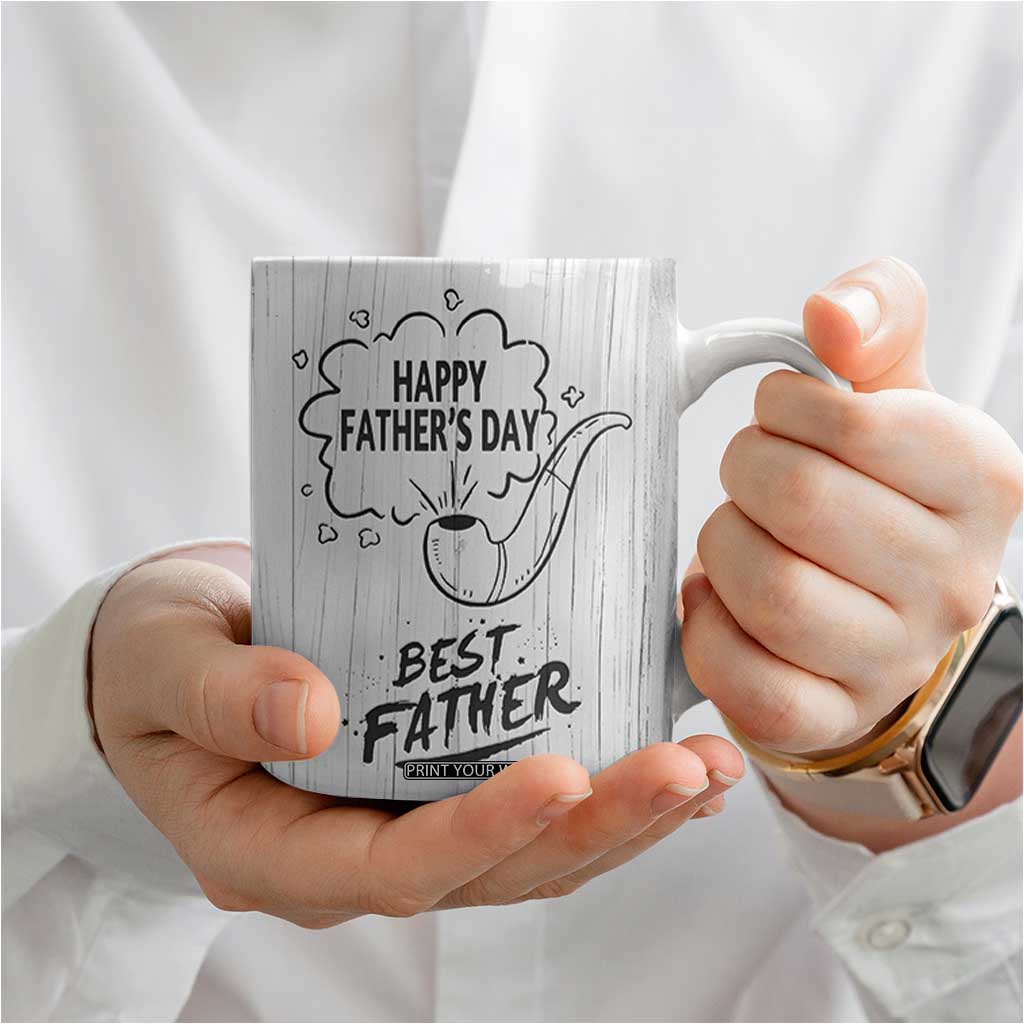 Fathers Day Gift For Dad Coffee Mug Vintage Pipe Smoking Dad TB10 Print Your Wear