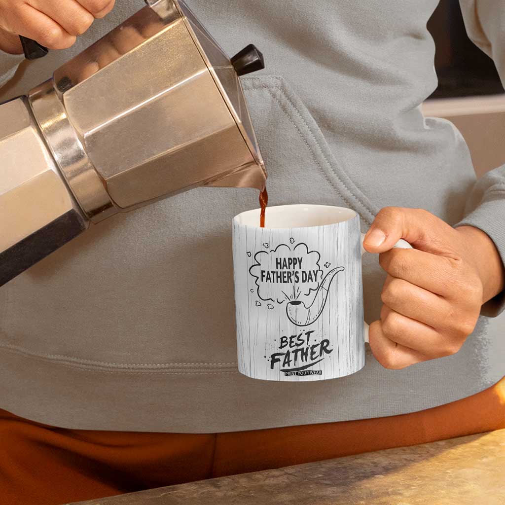 Fathers Day Gift For Dad Coffee Mug Vintage Pipe Smoking Dad TB10 Print Your Wear