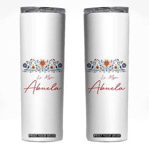 Grandma Gifts in Spanish Skinny Tumbler La Mejor Abuela Gift TB10 White Print Your Wear