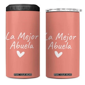 Grandma Gifts in Spanish 4 in 1 Can Cooler Tumbler La Mejor Abuela TB10 One Size: 16 oz Peach Print Your Wear