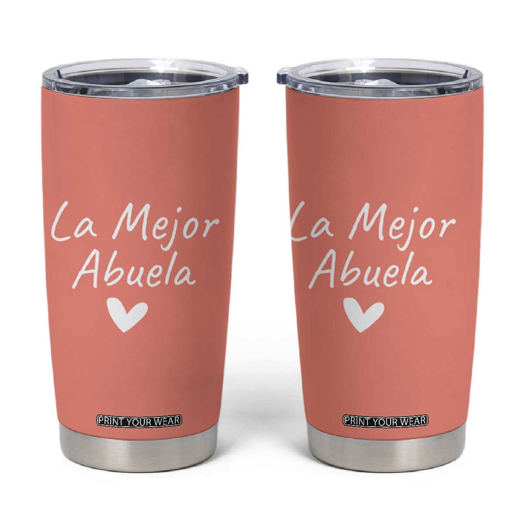 Grandma Gifts in Spanish Tumbler Cup La Mejor Abuela TB10 Peach Print Your Wear