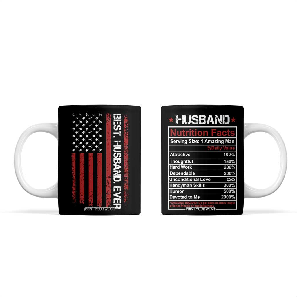 Best Husband Ever Coffee Mug Wedding Anniversary Valentines Day Gift For Him US Flag TB10 Black Print Your Wear